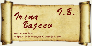 Irina Bajčev vizit kartica